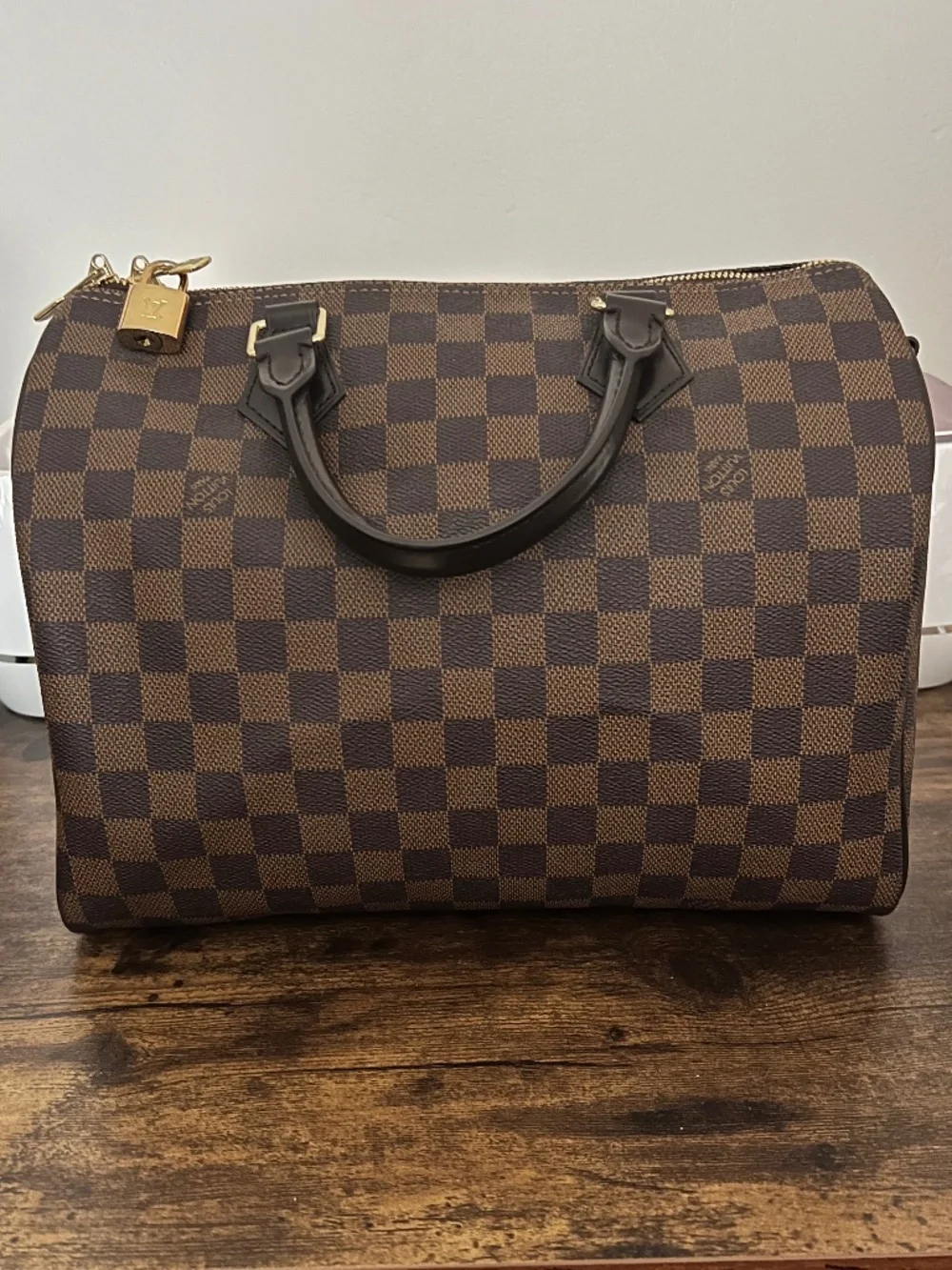 Authentic Louis Vuitton Speedy Bandoulière 30 Damier Ebene N41367 Handbag